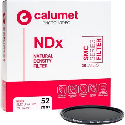 Calumet Filtr Filtr ND8x SMC 52 mm Ultra Slim 28 Layers (52 mm, ND- / Graufilter), Objektivfilter, Transparent Calumet Filtr Filtr ND8x SMC 52 mm Ultra Slim 28 Layers (52 mm, ND- / Graufilter), Objektivfilter, Transparent