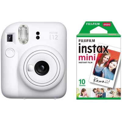 Fujifilm Instax Mini 12, lehmweiss + Film, Sofortbildkamera, Weiss Fujifilm Instax Mini 12, lehmweiss + Film, Sofortbildkamera, Weiss