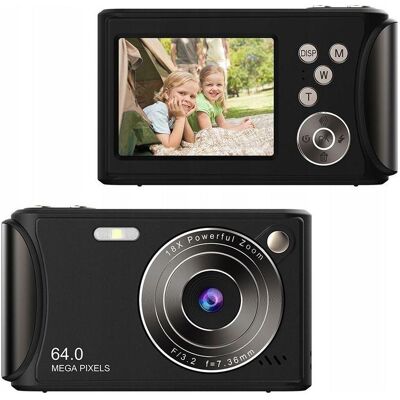 Xrec Aparat cyfrowy Aparat Cyfrowy Zdjęcia 64mp Filmy 4k / 30fps 18x Zoom Antishake / Q18 / Czarny (64 Mpx), Kamera, Schwarz Xrec Aparat cyfrowy Aparat Cyfrowy Zdjęcia 64mp Filmy 4k / 30fps 18x Zoom Antishake / Q18 / Czarny (64 Mpx), Kamera, Schwarz