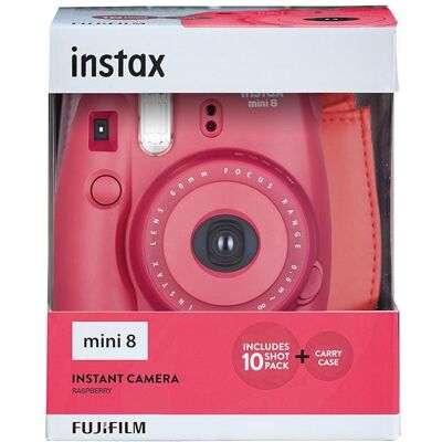 Fujifilm Fuji Mini 8 Himbeere + 10 Aufnahmen Film + Tasche, Sofortbildkamera, Rosa Fujifilm Fuji Mini 8 Himbeere + 10 Aufnahmen Film + Tasche, Sofortbildkamera, Rosa