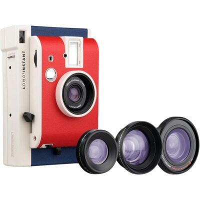 Lomography ’Instant, Sofortbildkamera, Blau, Rot, Weiss Lomography ’Instant, Sofortbildkamera, Blau, Rot, Weiss