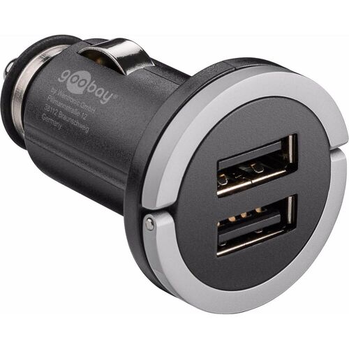 Goobay Dual USB-Autoladegerät, Auto Adapter, Schwarz