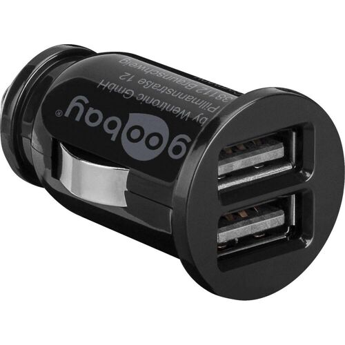 Goobay Dual USB-Autoladegerät 3,1A, Auto Adapter, Schwarz