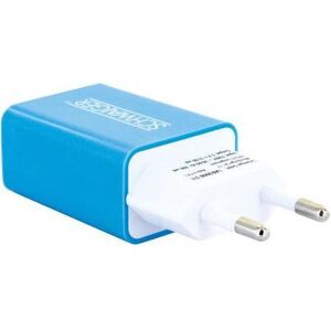 Schwaiger 230V Ladeadapter USB weiss/blau (10.50 W, 1 Port), USB Ladegerät, Blau Schwaiger 230V Ladeadapter USB weiss/blau (10.50 W, 1 Port), USB Ladegerät, Blau