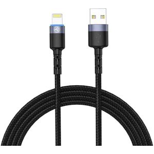 Tellur Data cable USB to Lightning LED, Nylon Braided, 1.2m black (1.20 m), USB Kabel Tellur Data cable USB to Lightning LED, Nylon Braided, 1.2m black (1.20 m), USB Kabel