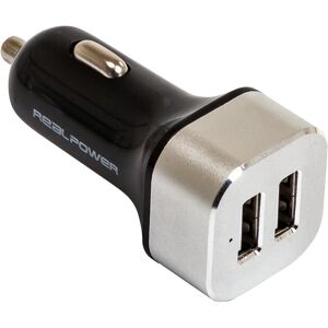 RealPower 2 x USB LED, Auto Adapter, Schwarz, Silber RealPower 2 x USB LED, Auto Adapter, Schwarz, Silber
