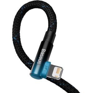 Baseus MVP 2 Elbow-shaped Fast Charging Data Cable USB to iP 2.4A 1m Black+Blue (1 m, USB 2.0), USB Kabel Baseus MVP 2 Elbow-shaped Fast Charging Data Cable USB to iP 2.4A 1m Black+Blue (1 m, USB 2.0), USB Kabel