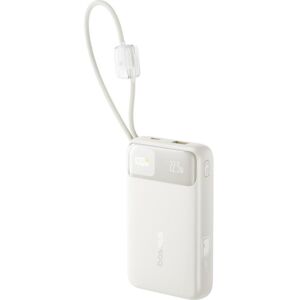 Baseus EnerFill FC11 Digital Display Power Bank with Dual Cable 22.5W 20000mAh White (20000 mAh, 22.50 W), Powerbank, Weiss Baseus EnerFill FC11 Digital Display Power Bank with Dual Cable 22.5W 20000mAh White (20000 mAh, 22.50 W), Powerbank, Weiss