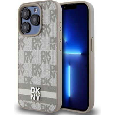 DKNY iPhone 15 Pro Max Beiges Etui - Elegantes Muster DKNY iPhone 15 Pro Max Beiges Etui - Elegantes Muster