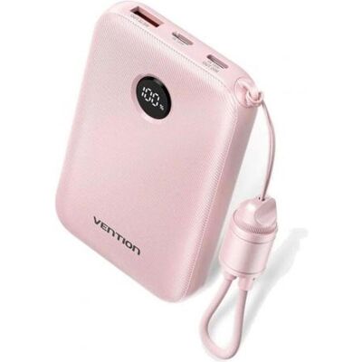 Vention POWER BANK USB 10000MAH 22.5W/PINK FKAP0-C (10000 mAh, 22.50 W, 22.50 Wh), Powerbank, Pink Vention POWER BANK USB 10000MAH 22.5W/PINK FKAP0-C (10000 mAh, 22.50 W, 22.50 Wh), Powerbank, Pink