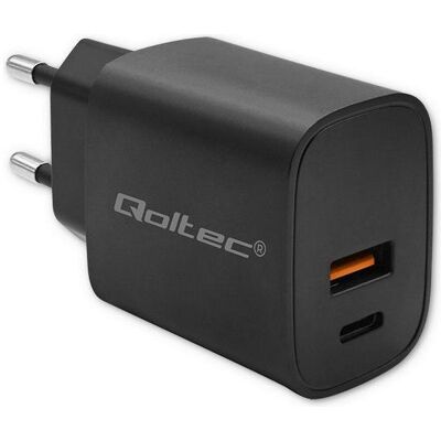 Qoltec Power Pro - Netzadapter - GaN, 30W, Dual USB-C/USB - Schwarz Qoltec Power Pro - Netzadapter - GaN, 30W, Dual USB-C/USB - Schwarz