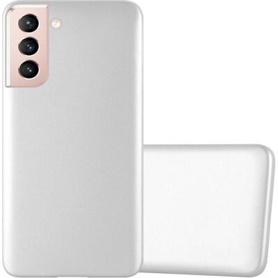 Cadorabo Silber Galaxy S21 5G TPU Hülle - Dünnes Metall Cover Cadorabo Silber Galaxy S21 5G TPU Hülle - Dünnes Metall Cover
