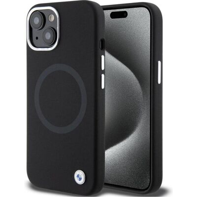 BMW BMHMP15SSILBK2 iPhone 15 6.1" czarny/black Signature Liquid Silicone MagSafe (Apple iPhone 15), Smartphone Hülle, Schwarz BMW BMHMP15SSILBK2 iPhone 15 6.1" czarny/black Signature Liquid Silicone MagSafe (Apple iPhone 15), Smartphone Hülle, Schwarz
