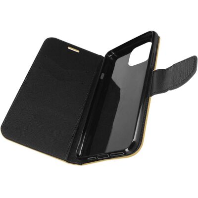 Avizar iPhone 14 Hülle - Kartenfach & Video-Ständer - Gold/Schwarz Avizar iPhone 14 Hülle - Kartenfach & Video-Ständer - Gold/Schwarz