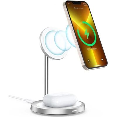 CHOETECH T575-F Silber Wireless Charging Stand - Kabelloses Ladegerät CHOETECH T575-F Silber Wireless Charging Stand - Kabelloses Ladegerät