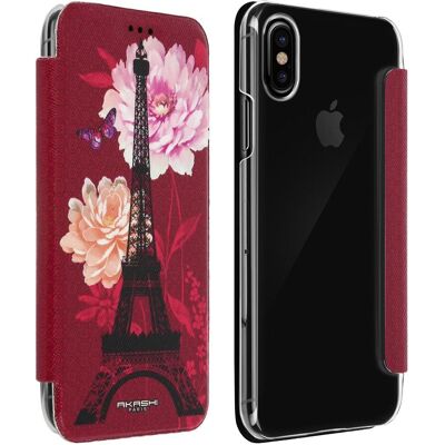 Akashi iPhone X / XS Lotusblumen Brieftaschenhülle - Schutz im Klappdesign Akashi iPhone X / XS Lotusblumen Brieftaschenhülle - Schutz im Klappdesign
