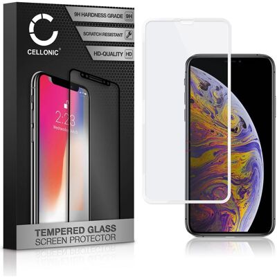 Cellonic Displayschutzglas (generisch) für Apple iPhone Xs Max (Apple iPhone XS Max), Smartphone Schutzfolie, Weiss Cellonic Displayschutzglas (generisch) für Apple iPhone Xs Max (Apple iPhone XS Max), Smartphone Schutzfolie, Weiss