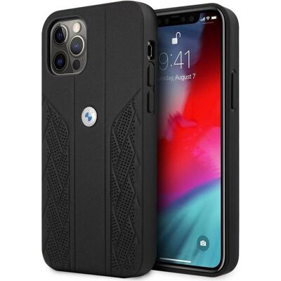 BMW Etui BMHCP12LRSPPK iPhone 12 Pro Max 6,7" czarny/black hardcase Leather Curve Perforate (Apple iPhone 12 Pro Max), Smartphone Hülle, Schwarz BMW Etui BMHCP12LRSPPK iPhone 12 Pro Max 6,7" czarny/black hardcase Leather Curve Perforate (Apple iPhone 12 Pro Max), Smartphone Hülle, Schwarz