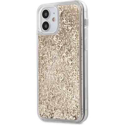 Guess Liquid Glitter (Apple iPhone 12 mini), Smartphone Hülle, Gold Guess Liquid Glitter (Apple iPhone 12 mini), Smartphone Hülle, Gold