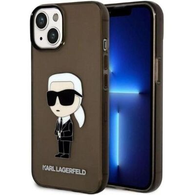 Karl Lagerfeld iPhone 14 Plus Hülle Schwarz - Ikonik Collection Karl Lagerfeld iPhone 14 Plus Hülle Schwarz - Ikonik Collection