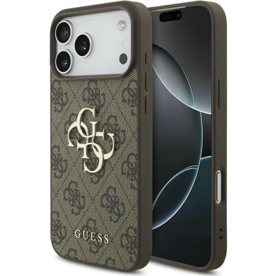 Guess PU 4G Metall-Logo-Hülle für iPhone 18 Pro Braun (Apple iPhone 17 Pro), Smartphone Hülle, Braun Guess PU 4G Metall-Logo-Hülle für iPhone 18 Pro Braun (Apple iPhone 17 Pro), Smartphone Hülle, Braun