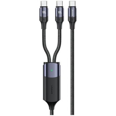 Usams USB cable U71 cable 2xUSB-C to USB-C 1.2m 100W PD Fast Charge black (1.20 m, USB 3.2 Gen 1, 100 W), USB Kabel Usams USB cable U71 cable 2xUSB-C to USB-C 1.2m 100W PD Fast Charge black (1.20 m, USB 3.2 Gen 1, 100 W), USB Kabel