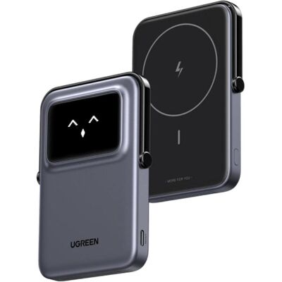 Ugreen Magnetic Power Bank (5000 mAh, 20 W), Powerbank, Grau, Schwarz Ugreen Magnetic Power Bank (5000 mAh, 20 W), Powerbank, Grau, Schwarz