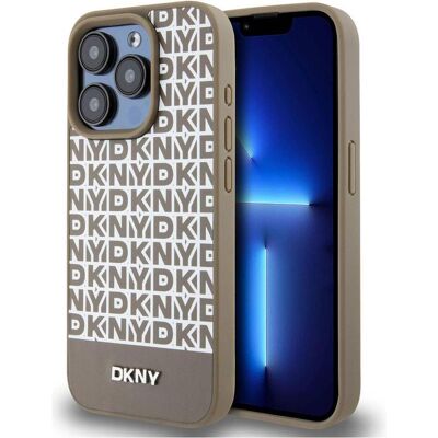 DKNY Leder & MagSafe iPhone 15 Pro Max Hülle - Braun DKNY Leder & MagSafe iPhone 15 Pro Max Hülle - Braun
