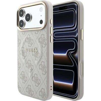 Guess PU-Leder 4G Goldrahmen Präge-MagSafe-Hülle für iPhone 18 Pro Pink (Apple iPhone 17 Pro), Smartphone Hülle, Pink Guess PU-Leder 4G Goldrahmen Präge-MagSafe-Hülle für iPhone 18 Pro Pink (Apple iPhone 17 Pro), Smartphone Hülle, Pink