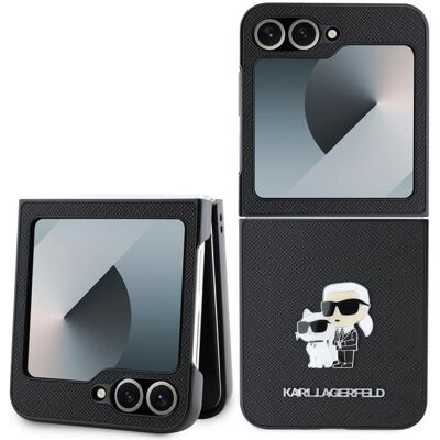 Karl Lagerfeld Samsung Galaxy Z Flip6 Hülle Saffiano Metall-Emblem Karl Lagerfeld Samsung Galaxy Z Flip6 Hülle Saffiano Metall-Emblem