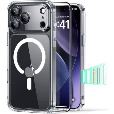 ESR Classic Hybrid MagSafe + Panzerglas-Set (Apple iPhone 17 Pro Max), Smartphone Hülle, Transparent ESR Classic Hybrid MagSafe + Panzerglas-Set (Apple iPhone 17 Pro Max), Smartphone Hülle, Transparent