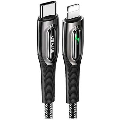 Usams Kabel pleciony USB-C na Lightning Smart Power-off 20W PD Cable 1.2m czarny/black SJ518USB01 (U (1.20 m, USB 2.0, 20 W), USB Kabel Usams Kabel pleciony USB-C na Lightning Smart Power-off 20W PD Cable 1.2m czarny/black SJ518USB01 (U (1.20 m, USB 2.0, 20 W), USB Kabel