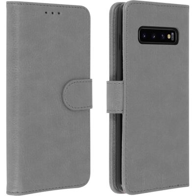 Avizar Galaxy S10 Grau Brieftasche mit Ständer & Kartenfächern Avizar Galaxy S10 Grau Brieftasche mit Ständer & Kartenfächern