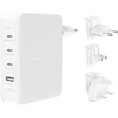 Belkin Boost Charge Pro 4-Port GaN Charger (140 W, 4 Ports), USB Ladegerät, Weiss Belkin Boost Charge Pro 4-Port GaN Charger (140 W, 4 Ports), USB Ladegerät, Weiss