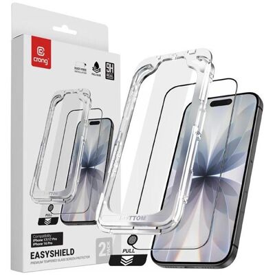 Crong EasyShield 2-Pack Tempered Glass for iPhone 17 / iPhone 17 Pro / iPhone 16 Pro (2 pieces) (2 Stk., Apple iPhone 16 Pro, Apple iPhone 17, Apple iPhone 17 Pro), Smartphone Schutzfolie, Transparent Crong EasyShield 2-Pack Tempered Glass for iPhone 17 / iPhone 17 Pro / iPhone 16 Pro (2 pieces) (2 Stk., Apple iPhone 16 Pro, Apple iPhone 17, Apple iPhone 17 Pro), Smartphone Schutzfolie, Transparent