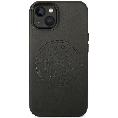 Karl Lagerfeld Lederhülle für iPhone 14 Plus - Schwarz Karl Lagerfeld Lederhülle für iPhone 14 Plus - Schwarz