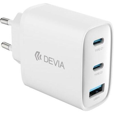 Devia - Extreme PD GaN 65W 2x USB-C 1x USB - Weiss - Wandlader Devia - Extreme PD GaN 65W 2x USB-C 1x USB - Weiss - Wandlader