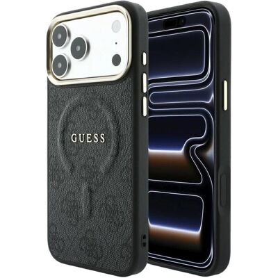 Guess PU-Leder 4G Goldrahmen Präge-MagSafe-Hülle für iPhone 18 Pro Max Schwarz (Apple iPhone 17 Pro Max), Smartphone Hülle, Schwarz Guess PU-Leder 4G Goldrahmen Präge-MagSafe-Hülle für iPhone 18 Pro Max Schwarz (Apple iPhone 17 Pro Max), Smartphone Hülle, Schwarz