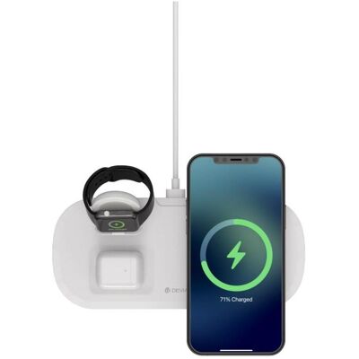 Devia V.5 3-in-1 Wireless Ladegerät - Qi, 15W, Weiß Devia V.5 3-in-1 Wireless Ladegerät - Qi, 15W, Weiß