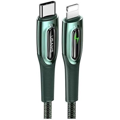 Usams Kabel pleciony USB-C na Lightning Smart Power-off 20W PD Cable1.2m ciemny zielony/dark green S (1.20 m, USB 3.2 Gen 2, 20 W), USB Kabel Usams Kabel pleciony USB-C na Lightning Smart Power-off 20W PD Cable1.2m ciemny zielony/dark green S (1.20 m, USB 3.2 Gen 2, 20 W), USB Kabel