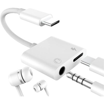 SiGN USB-C auf 3,5 mm AUX-Adapter - Laden & Hören - Weiß SiGN USB-C auf 3,5 mm AUX-Adapter - Laden & Hören - Weiß