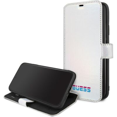 Guess iPhone 11 Pro Max Silber irideszierende Buchhülle Guess iPhone 11 Pro Max Silber irideszierende Buchhülle