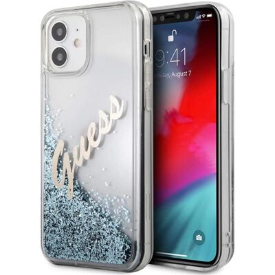 Guess Liquid Glitter (Apple iPhone 12 mini), Smartphone Hülle, Blau Guess Liquid Glitter (Apple iPhone 12 mini), Smartphone Hülle, Blau