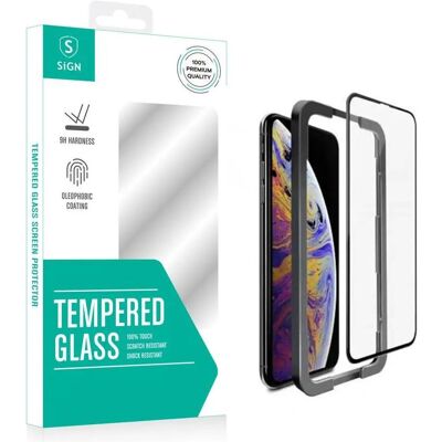 SiGN Full Screen Protector in Tempered Glass for iPhone 15 Plus with Mounting Frame (Apple iPhone 15 Plus), Smartphone Schutzfolie, Transparent SiGN Full Screen Protector in Tempered Glass for iPhone 15 Plus with Mounting Frame (Apple iPhone 15 Plus), Smartphone Schutzfolie, Transparent