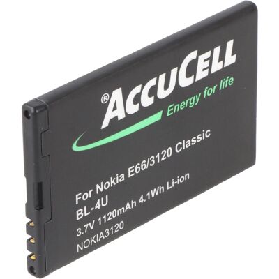 AccuCell Akku passend für Nokia 3120 classic BL-4U, Nokia E66, Smartphone Akku AccuCell Akku passend für Nokia 3120 classic BL-4U, Nokia E66, Smartphone Akku