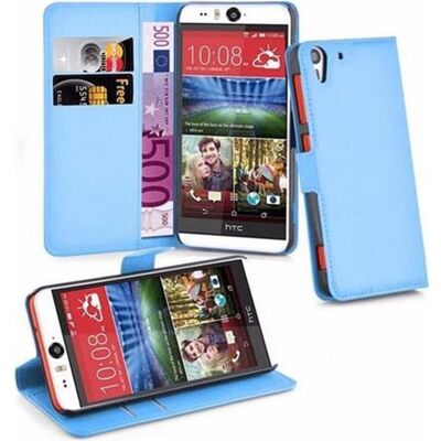 Cadorabo Pastell Blau HTC Desire EYE Hülle - Kartenfächer & Ständer Cadorabo Pastell Blau HTC Desire EYE Hülle - Kartenfächer & Ständer