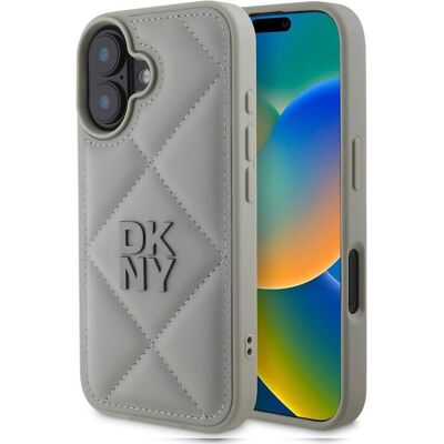 DKNY iPhone 16 Plus Schutzcover - Gequiltet Grau DKNY iPhone 16 Plus Schutzcover - Gequiltet Grau