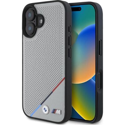 BMW iPhone 16 Hülle - Perforierte Trikolore MagSafe BMW iPhone 16 Hülle - Perforierte Trikolore MagSafe