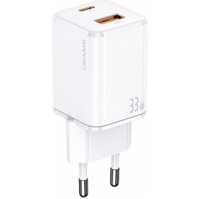 Usams 33W Dual Ports GaN Mini Fast Charger (33 W, 1 Port), USB Ladegerät, Weiss Usams 33W Dual Ports GaN Mini Fast Charger (33 W, 1 Port), USB Ladegerät, Weiss