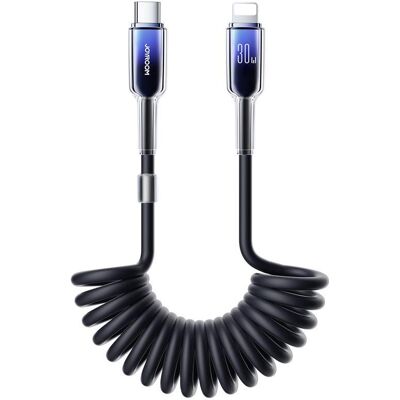 Joyroom S-A43 Kristall-Klar Serie 30W Spiral-Schnellladekabel - USB Kabel Joyroom S-A43 Kristall-Klar Serie 30W Spiral-Schnellladekabel - USB Kabel